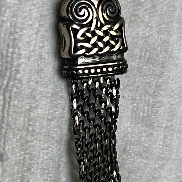Reversible sterling silver/leather belt main image 5